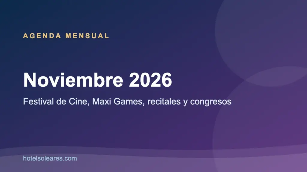 Placa de la agenda de eventos de Mar del Plata de noviembre 2026