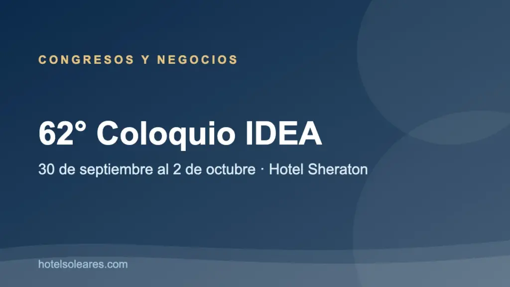 Placa informativa del 62° Coloquio IDEA 2026 en Mar del Plata