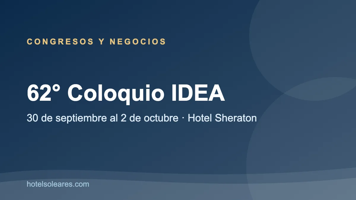 Placa informativa del 62° Coloquio IDEA 2026 en Mar del Plata
