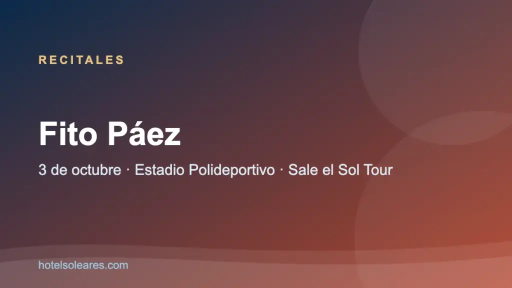 Placa informativa del show de Fito Páez en Mar del Plata 2026